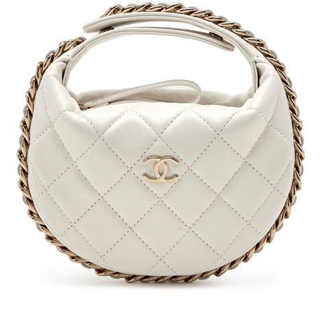 chanel white round bag|Chanel bag second hand.